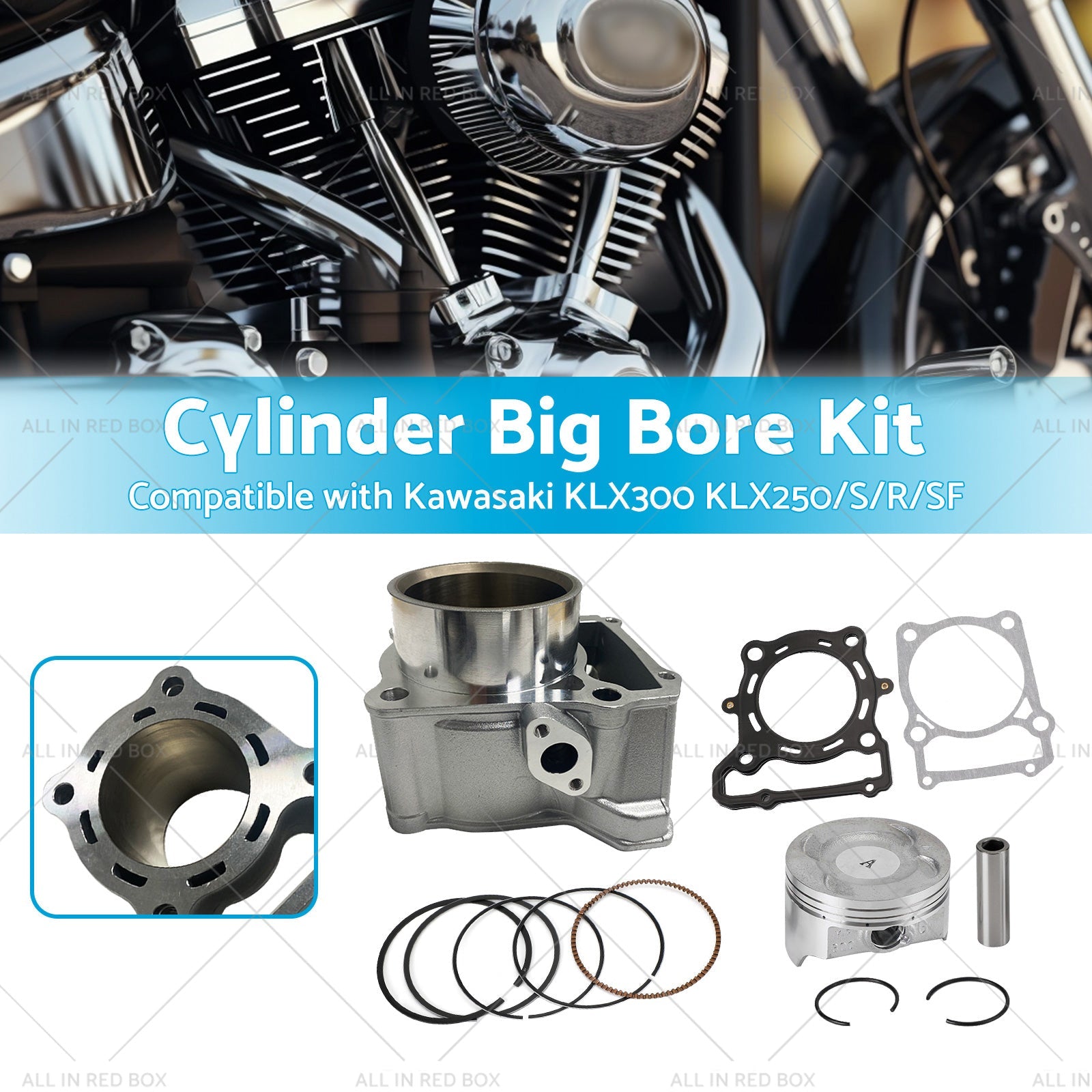 78mm Cylinder Big Bore Kit Suitable For Kawasaki KLX300 / KLX250 S / R / SF 1993-2014