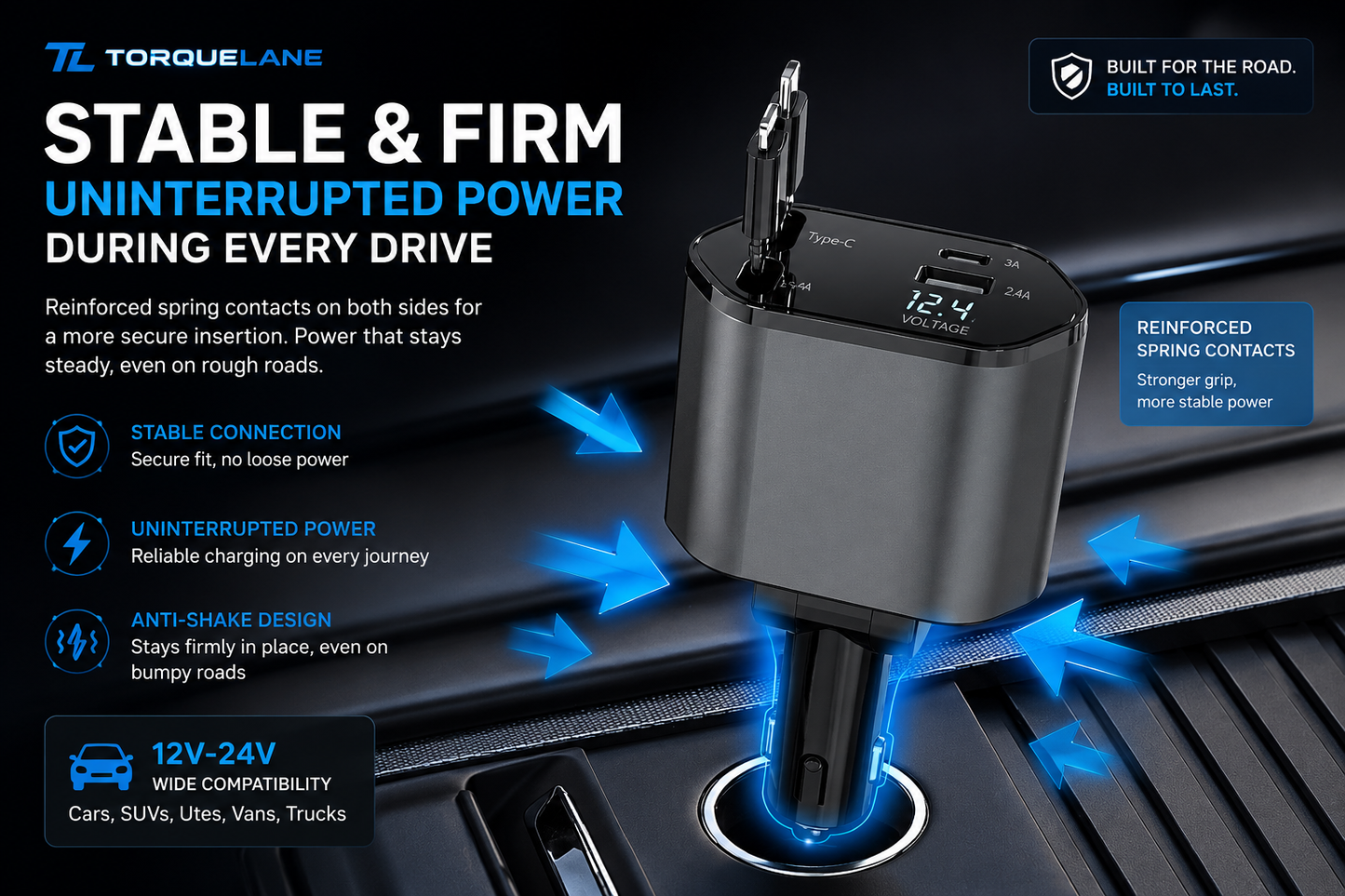 VoltFlex Retractable Car Charger