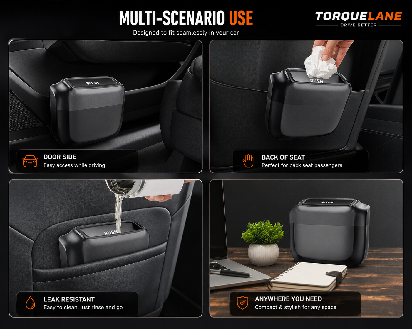 CleanDrive Premium Car Trash Bin